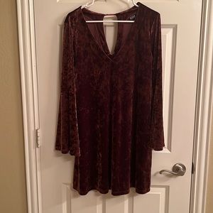 Ana small velvet bell sleeve dress